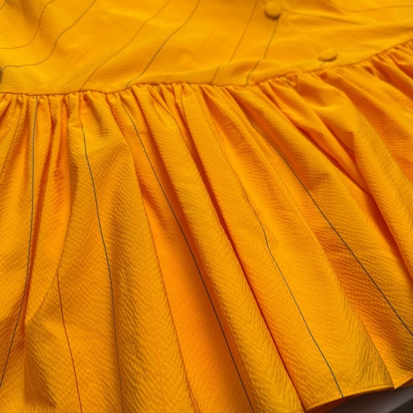 Sachin & Babi Skirt 0 XS Midi Button Front Golden Yellow High Waisted Pinstriped - Picture 6 of 9